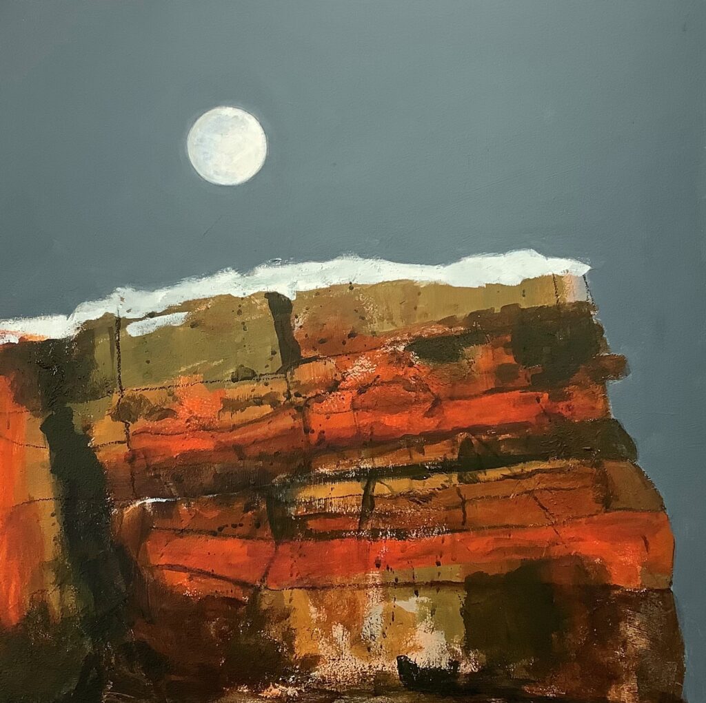 Snow Moon over Bridgnorth Sandstone 2021